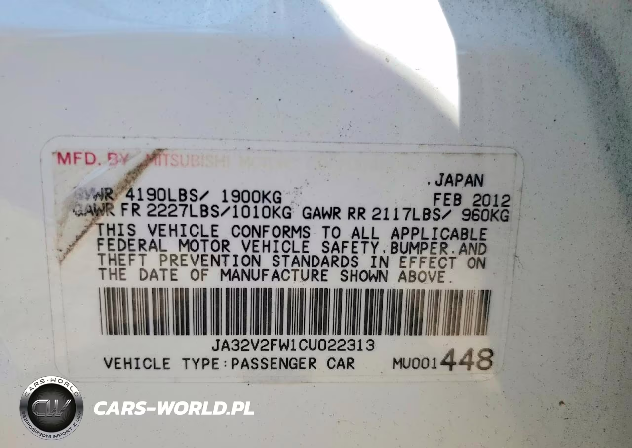2012 Mitsubishi Lancer Se VIN:JA32V2FW1CU022313 - 12