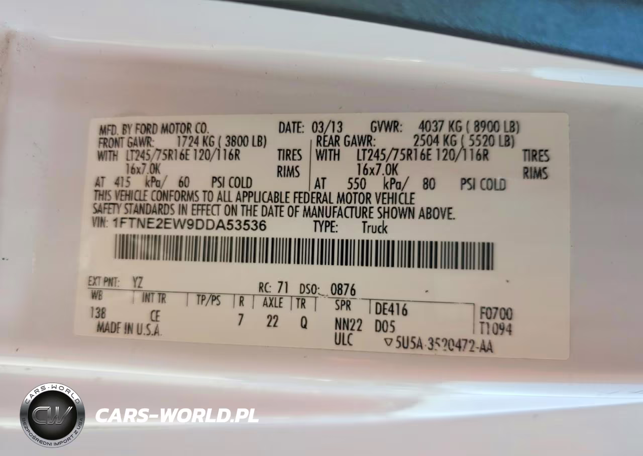 2013 Ford Econoline E250 Van VIN:1FTNE2EW9DDA53536 - 13