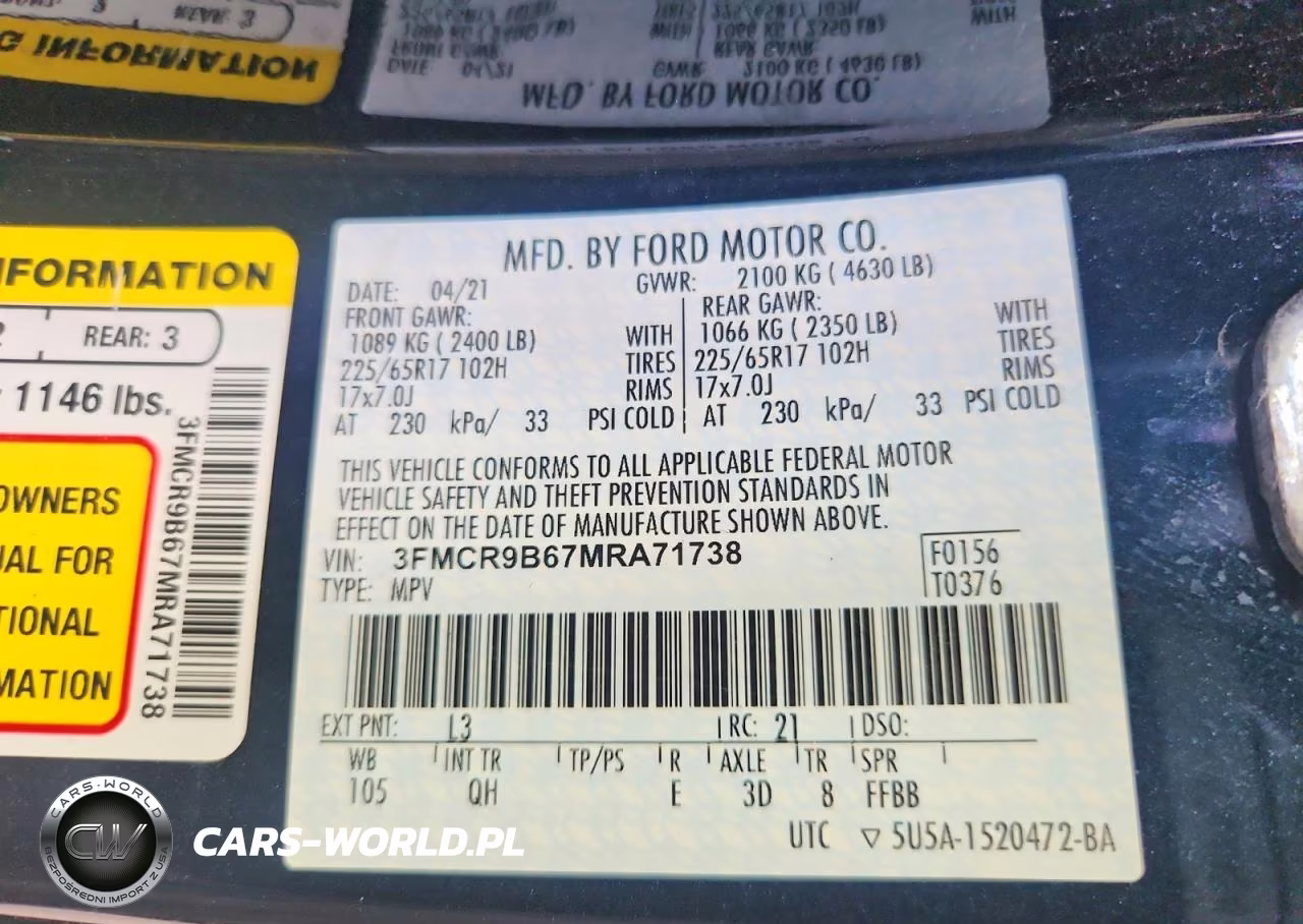 2021 Ford Bronco Sport Big Bend VIN:3FMCR9B67MRA71738 - 13