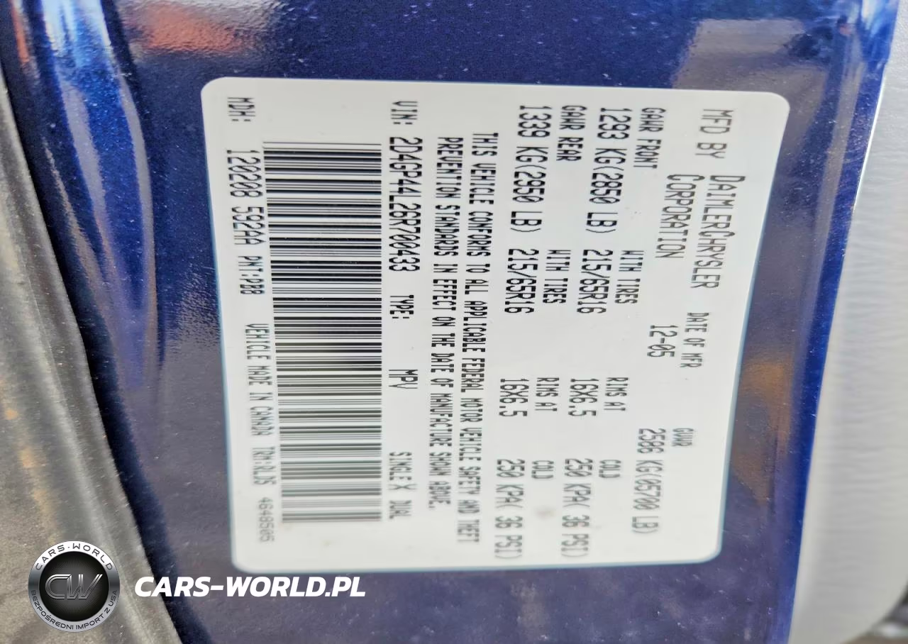 2006 Dodge Grand Caravan Sxt VIN:2D4GP44L26R700433 - 13