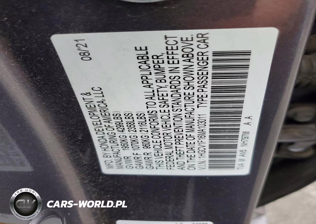2021 Honda Accord Lx VIN:1HGCV1F16MA103011 - 13