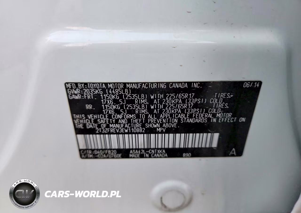 2014 Toyota Rav4 Le VIN:2T3ZFREV3EW110882 - 12