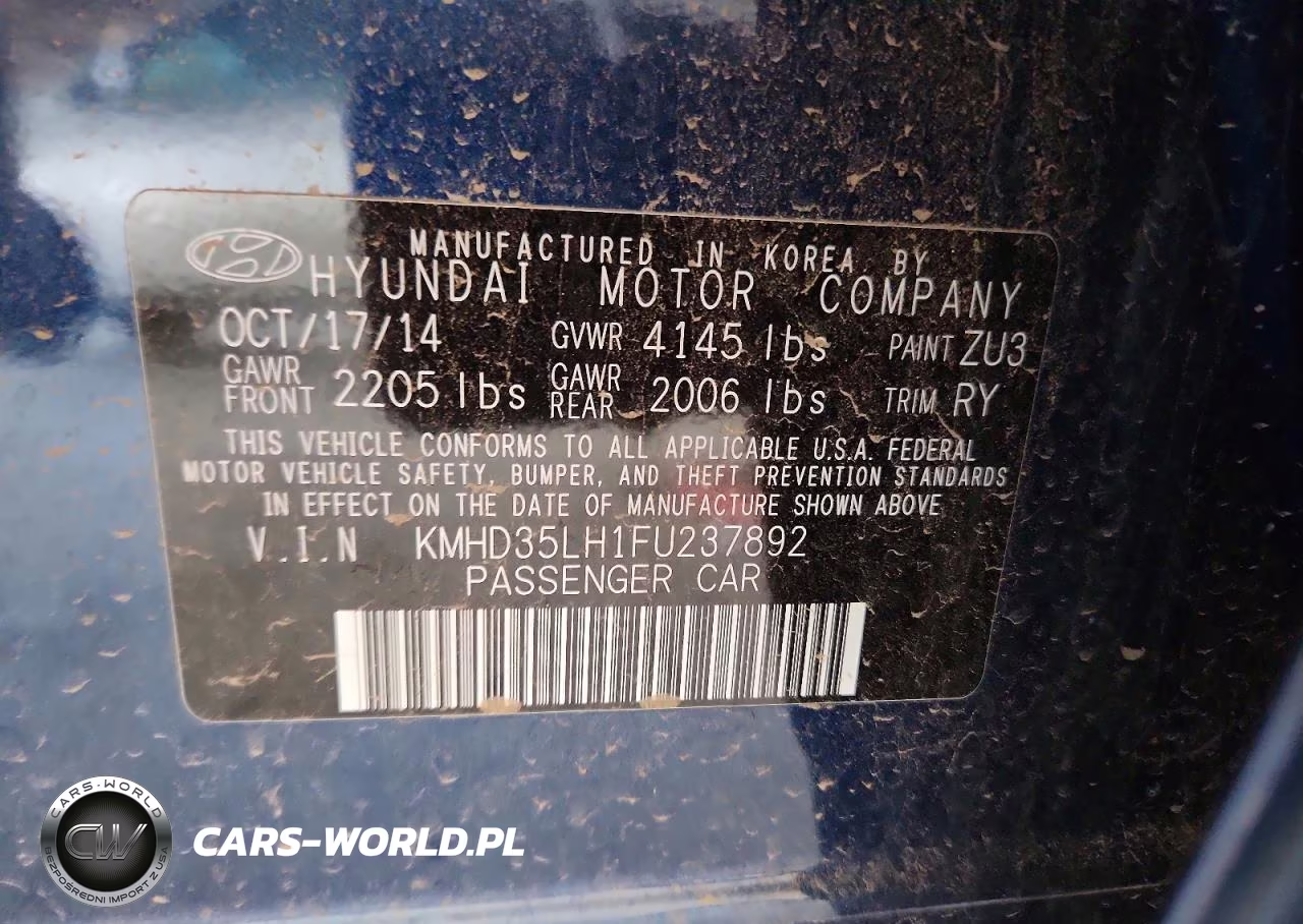 2015 Hyundai Elantra Gt Base VIN:KMHD35LH1FU237892 - 13