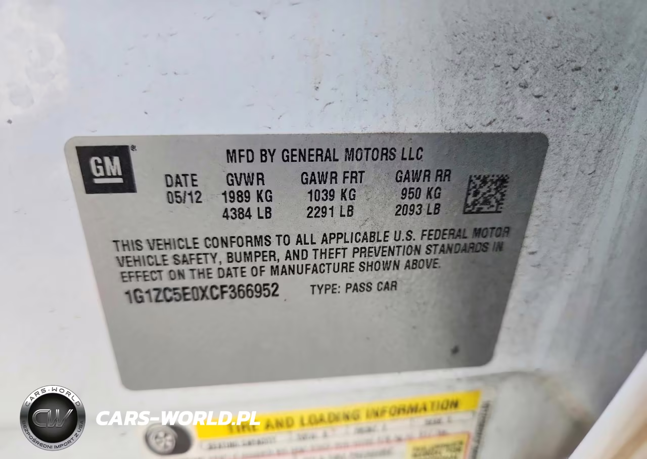 2012 Chevrolet Malibu 1Lt VIN:1G1ZC5E0XCF366952 - 12