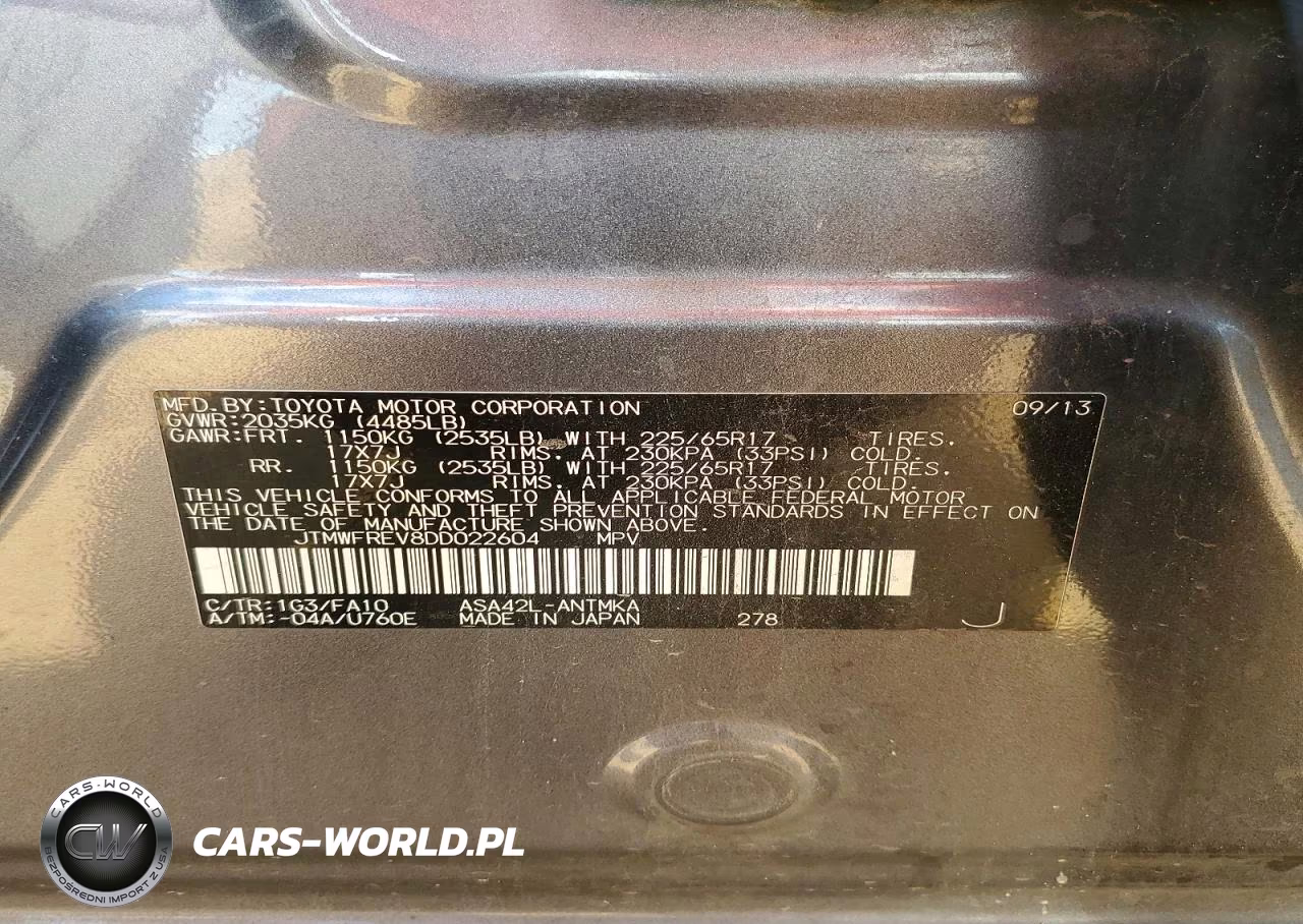 2013 Toyota Rav4 Xle VIN:JTMWFREV8DD022604 - 12