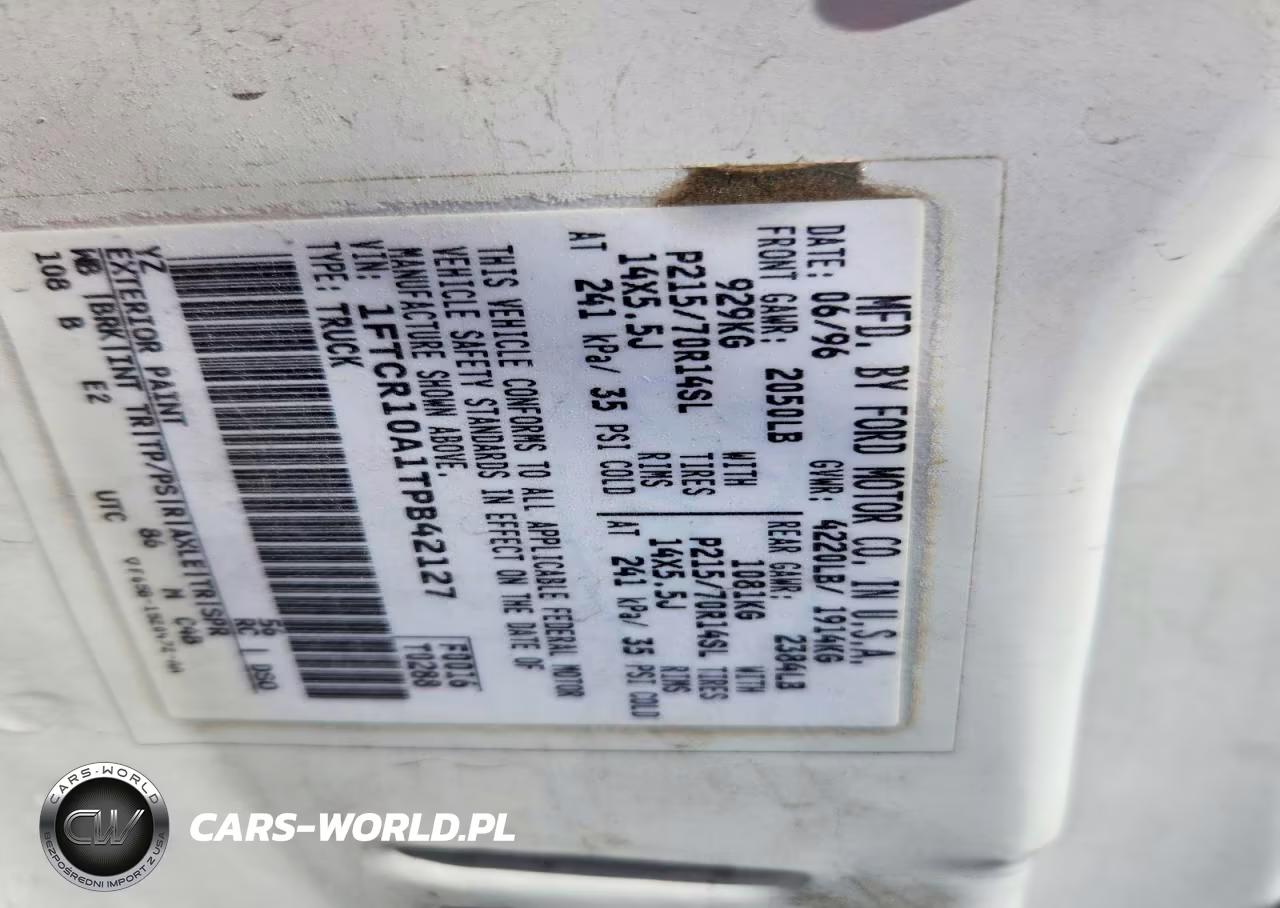 1996 Ford Ranger VIN:1FTCR10A1TPB42127 - 12