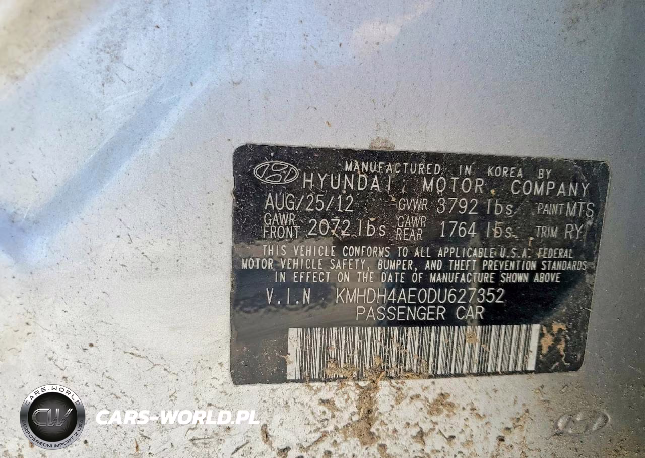 2013 Hyundai Elantra Limited VIN:KMHDH4AE0DU627352 - 13