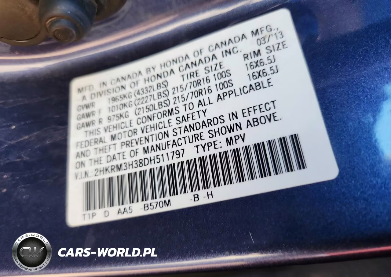 2013 Honda Cr-V Lx VIN:2HKRM3H38DH511797 - 13