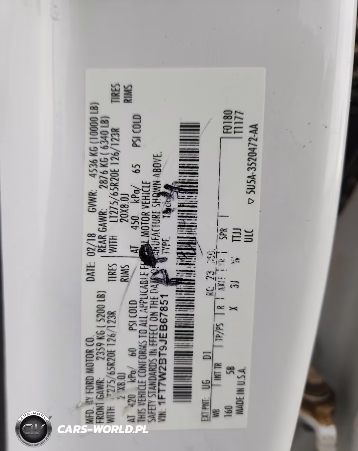 2018 Ford F250 Super Duty VIN:1FT7W2BT9JEB67851 - 12