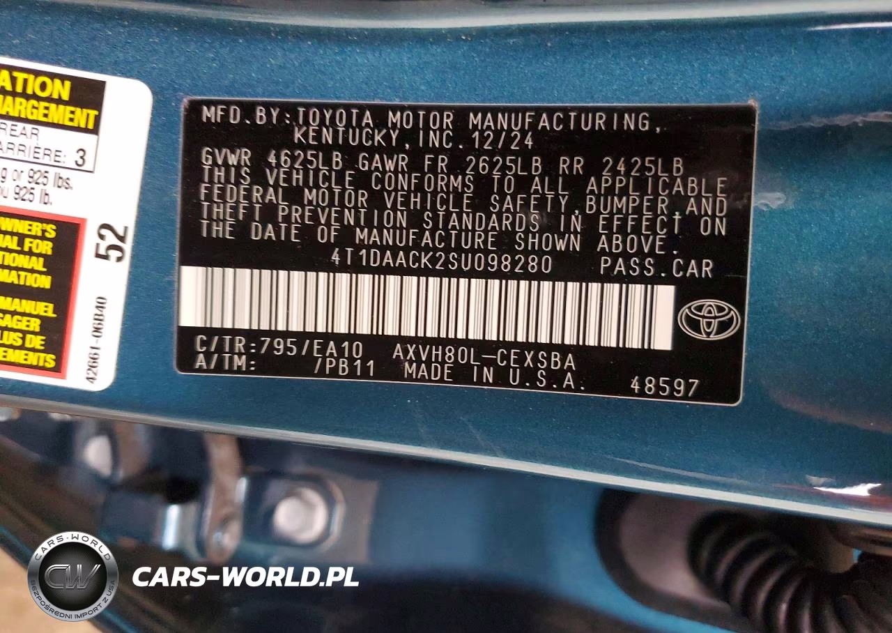 2025 Toyota Camry Se VIN:4T1DAACK2SU098280 - 12