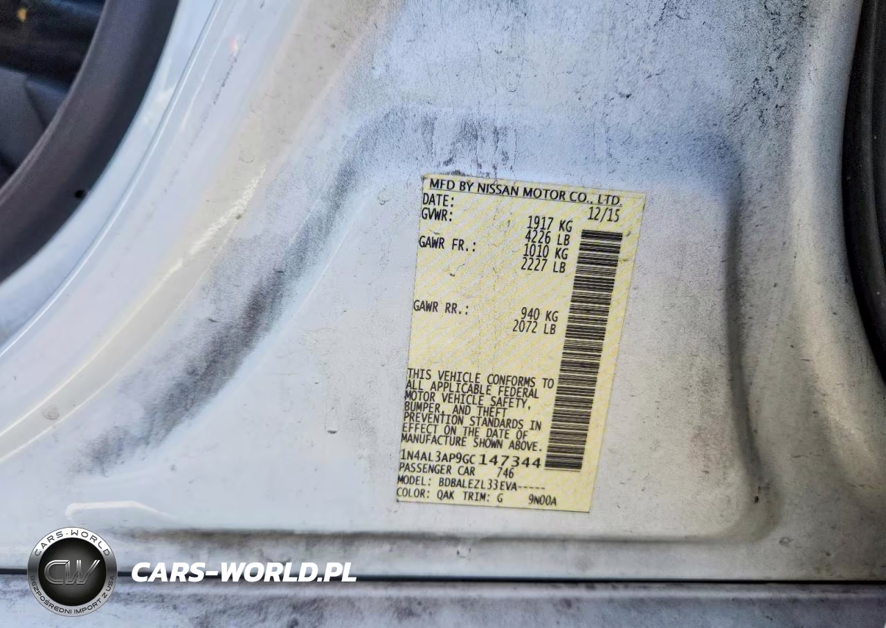 2016 Nissan Altima 2.5 S VIN:1N4AL3AP9GC147344 - 12