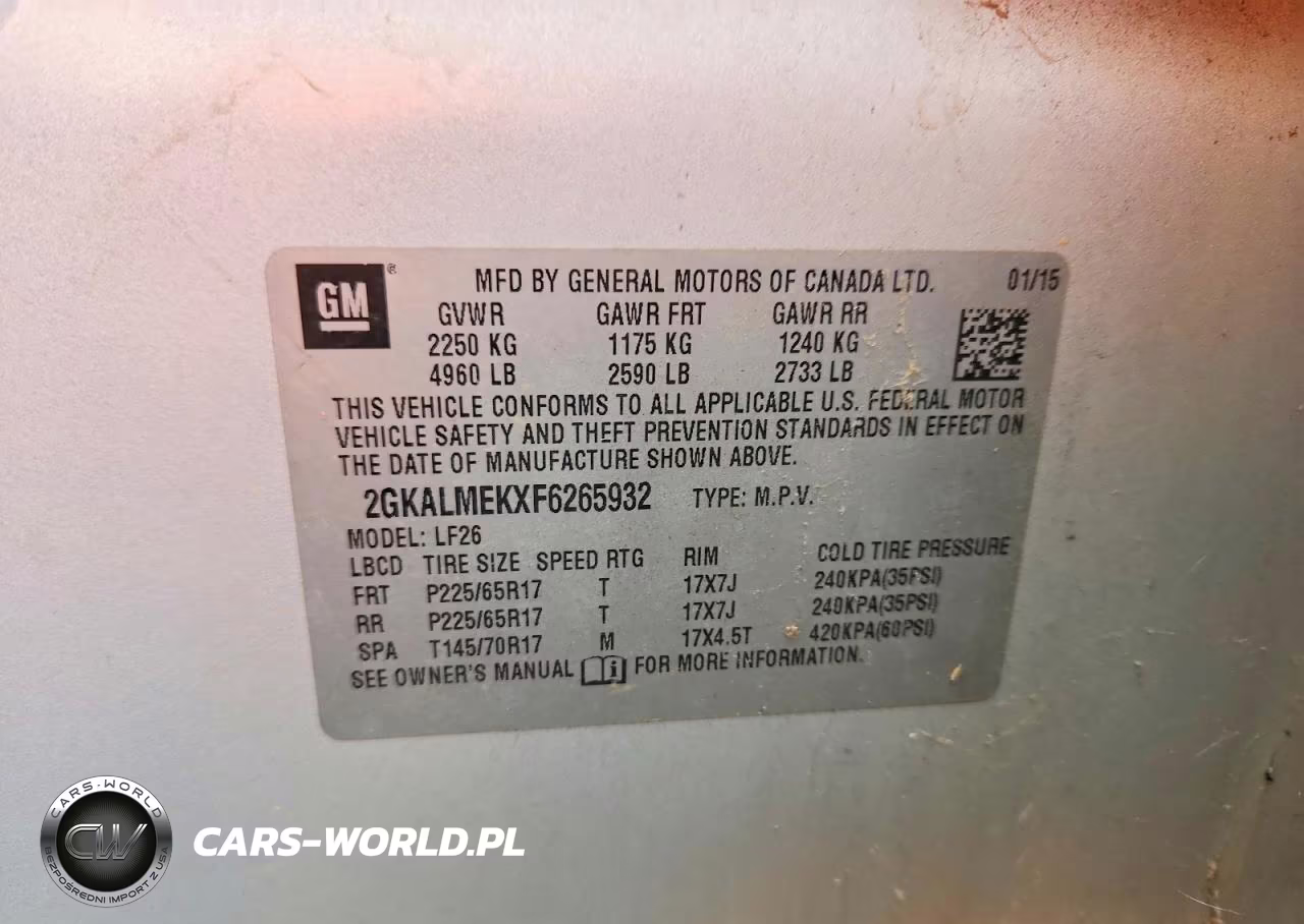 2015 GMC Terrain Sle VIN:2GKALMEKXF6265932 - 12
