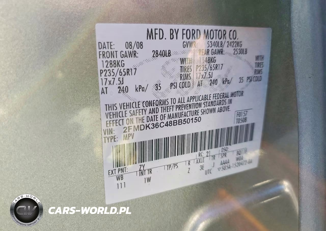 2008 Ford Edge Se VIN:2FMDK36C48BB50150 - 13