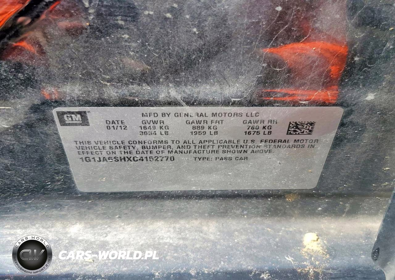 2012 Chevrolet Sonic Ls VIN:1G1JA6SHXC4152770 - 12