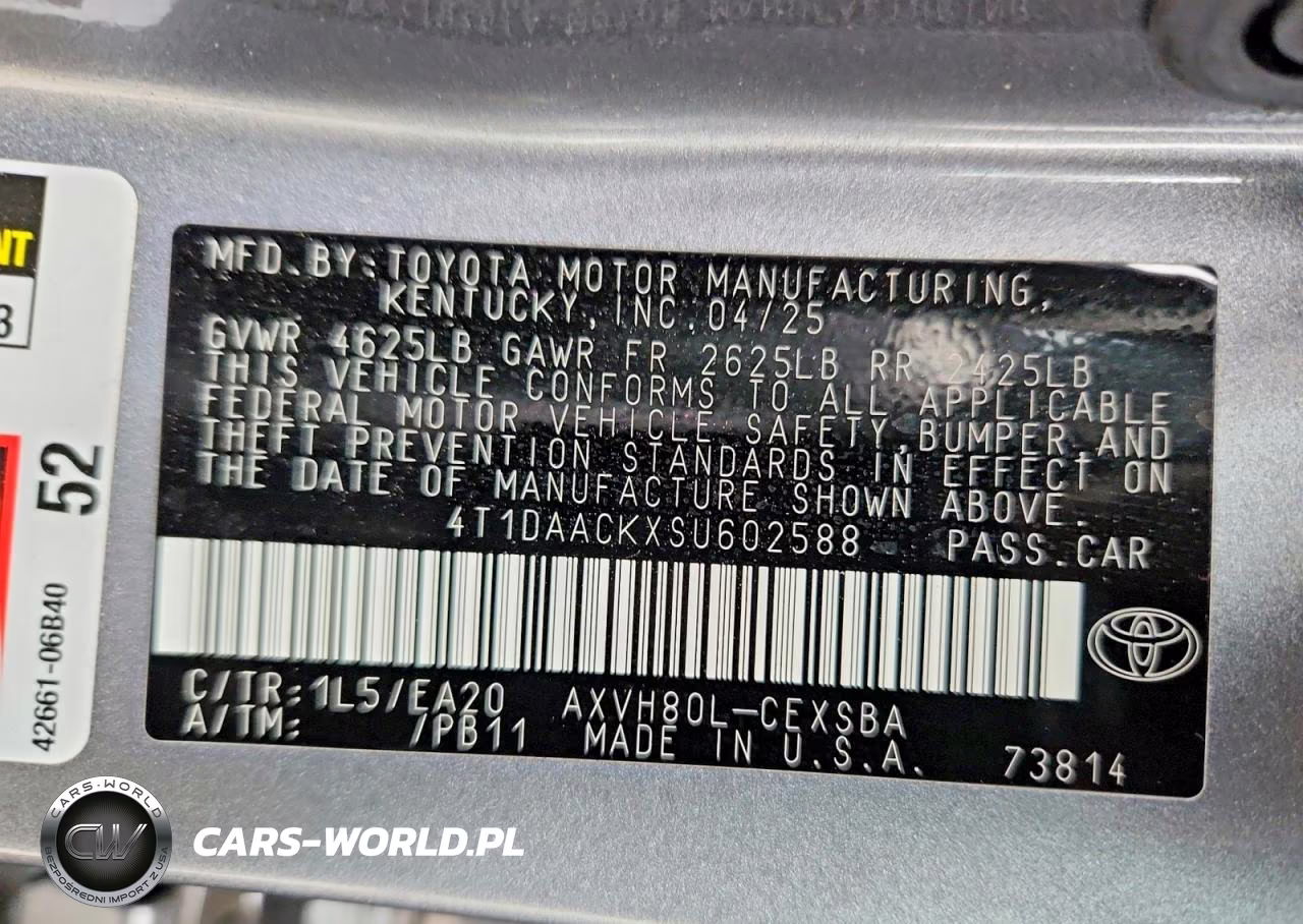 2025 Toyota Camry Se VIN:4T1DAACKXSU602588 - 12