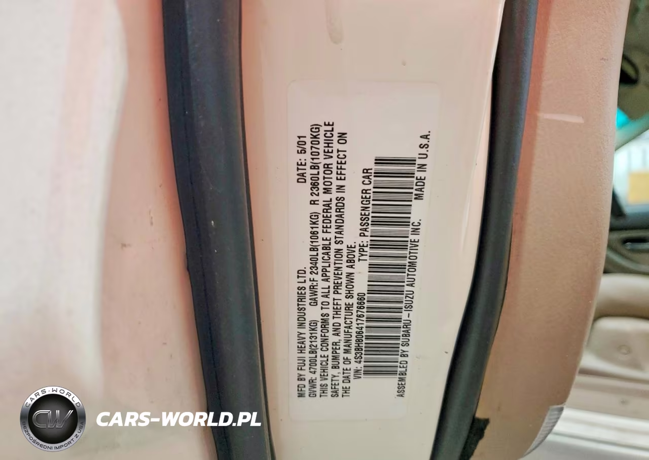 2001 Subaru Legacy Outback H6 3.0 Ll Bean VIN:4S3BH806417676660 - 12
