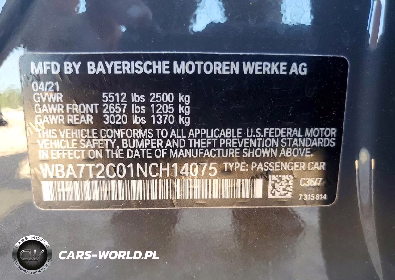 2022 BMW 740 I VIN:WBA7T2C01NCH14075 - 12