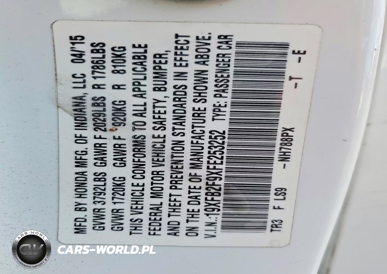 2015 Honda Civic Exl VIN:19XFB2F9XFE253252 - 12