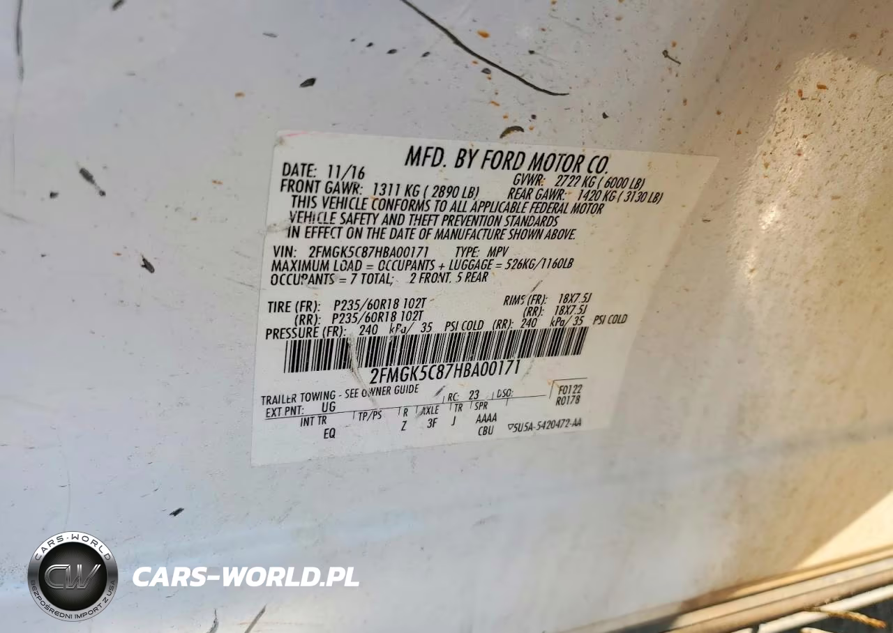 2017 Ford Flex Sel VIN:2FMGK5C87HBA00171 - 12
