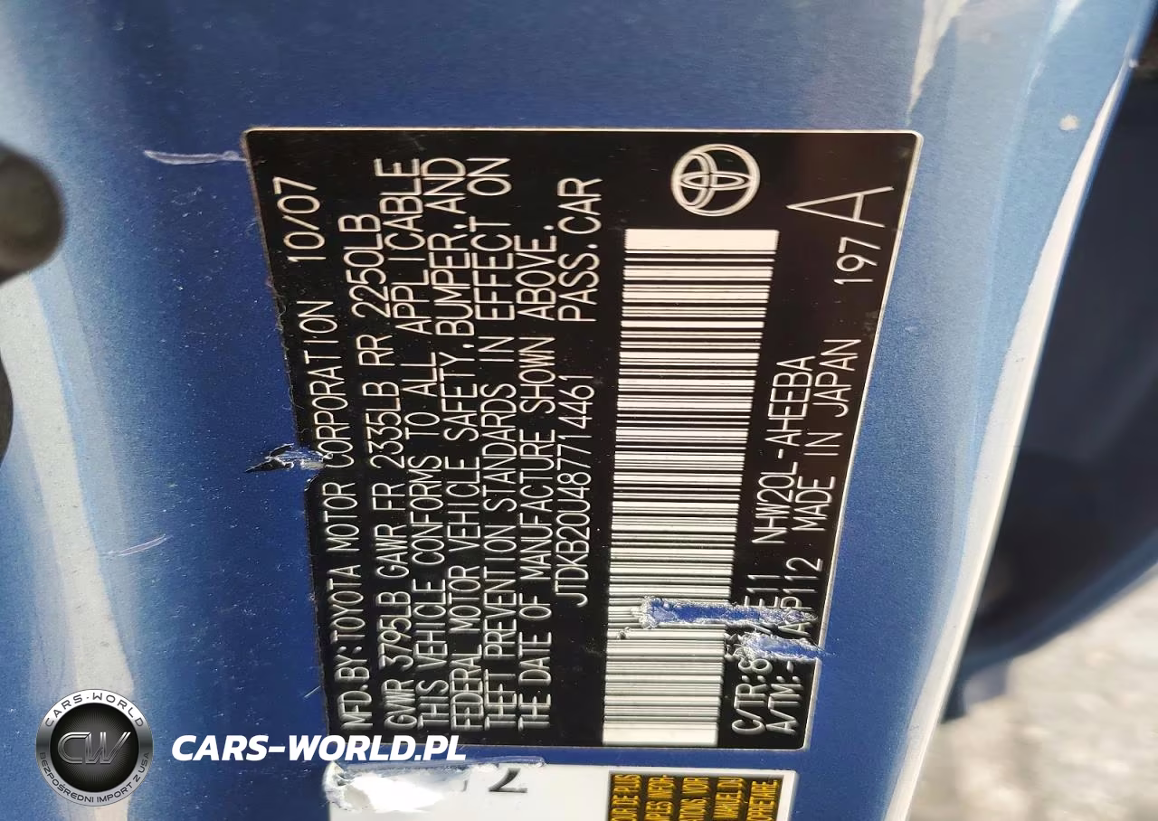 2008 Toyota Prius Base VIN:JTDKB20U487714461 - 12