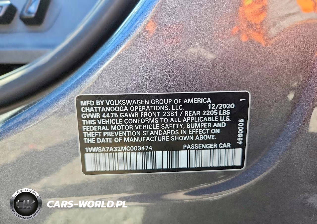 2021 Volkswagen Passat Se VIN:1VWSA7A32MC003474 - 12