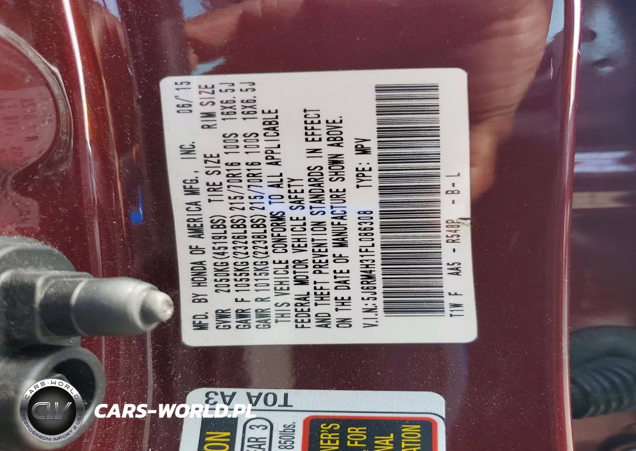 2015 Honda Cr-V Lx VIN:5J6RM4H31FL086308 - 14