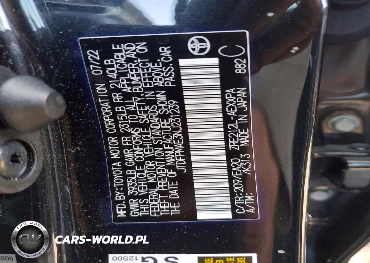2022 Toyota Corolla Xle VIN:JTDFPMAE3NJ231239 - 12
