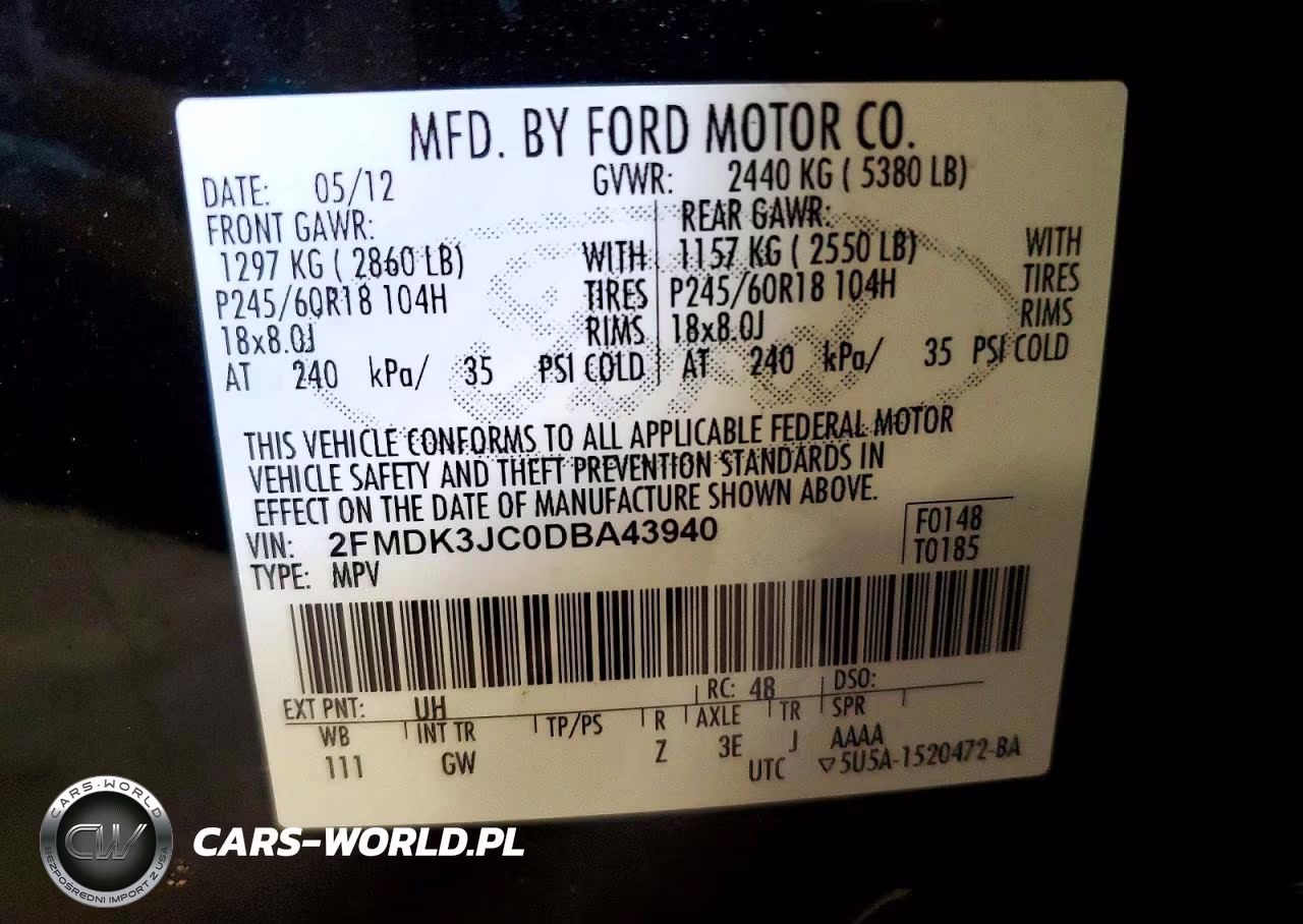 2013 Ford Edge Sel VIN:2FMDK3JC0DBA43940 - 13