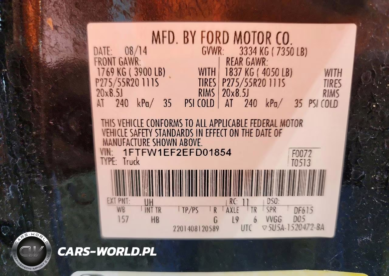2014 Ford F150 Supercrew VIN:1FTFW1EF2EFD01854 - 12