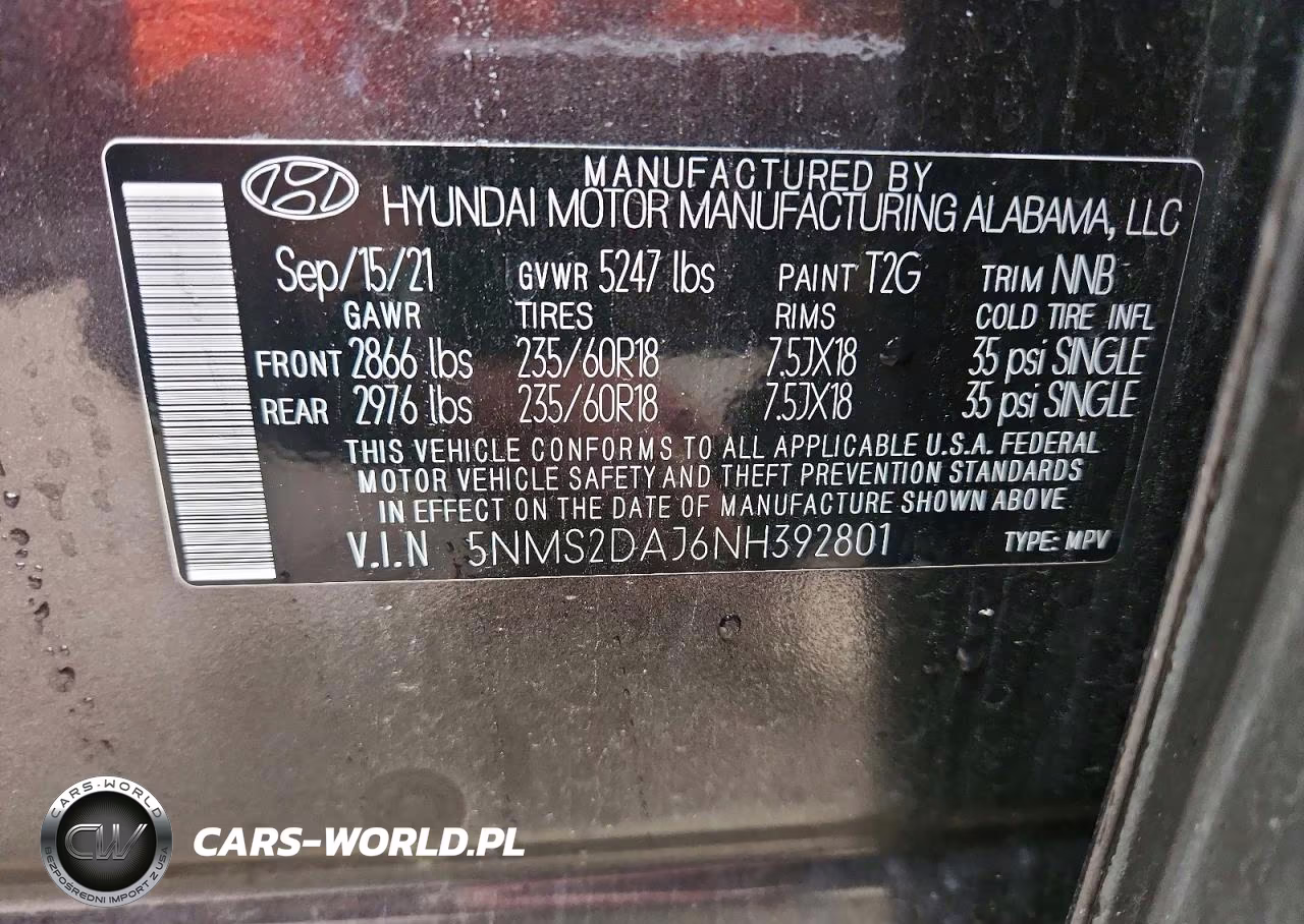 2022 Hyundai Santa Fe Sel VIN:5NMS2DAJ6NH392801 - 13