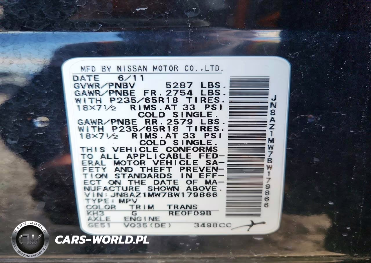 2011 Nissan Murano S VIN:JN8AZ1MW7BW179866 - 12