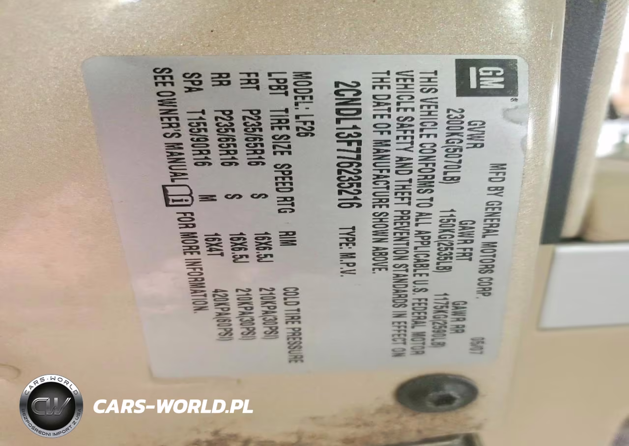 2007 Chevrolet Equinox Ls VIN:2CNDL13F776235216 - 14