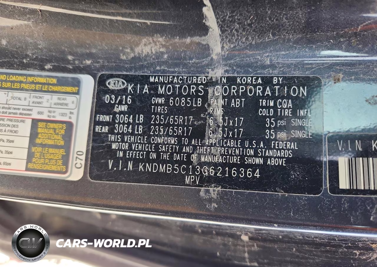 2016 Kia Sedona Lx VIN:KNDMB5C13G6216364 - 13