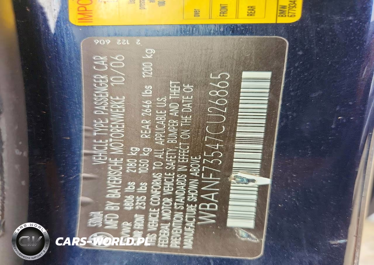 2007 BMW 530 Xi VIN:WBANF73547CU26865 - 12