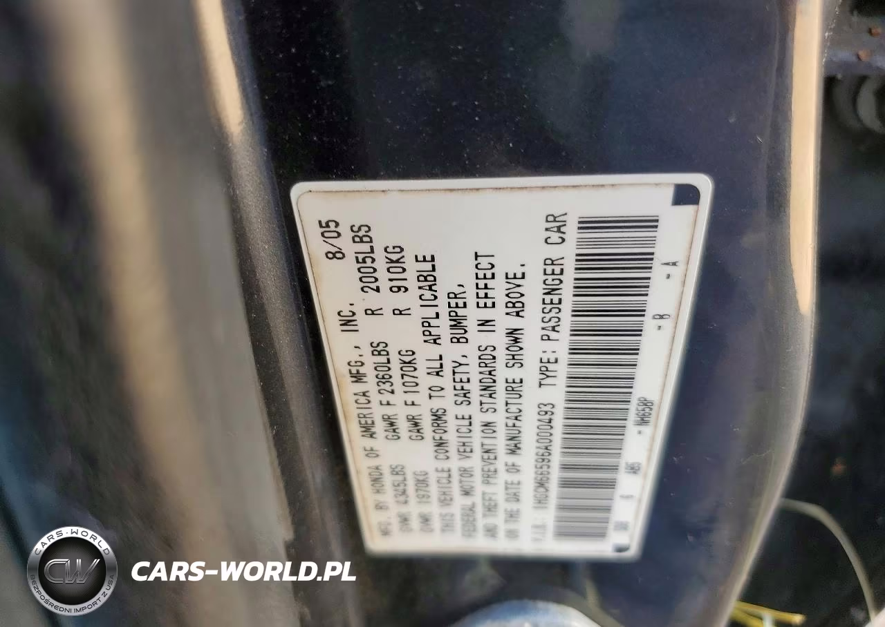 2006 Honda Accord Ex VIN:1HGCM66596A000493 - 12