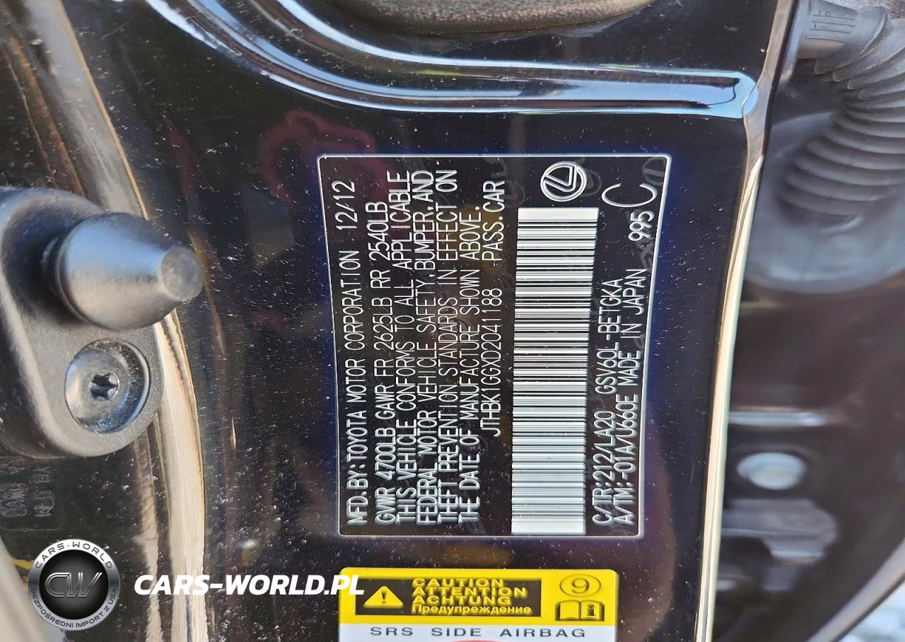 2013 Lexus Es 350 VIN:JTHBK1GGXD2041188 - 12