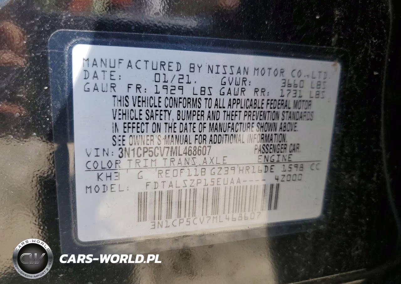 2021 Nissan Kicks Sv VIN:3N1CP5CV7ML468607 - 13
