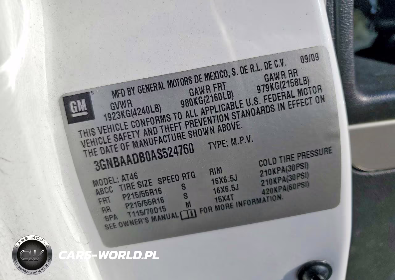 2010 Chevrolet Hhr Ls VIN:3GNBAADB0AS524760 - 12