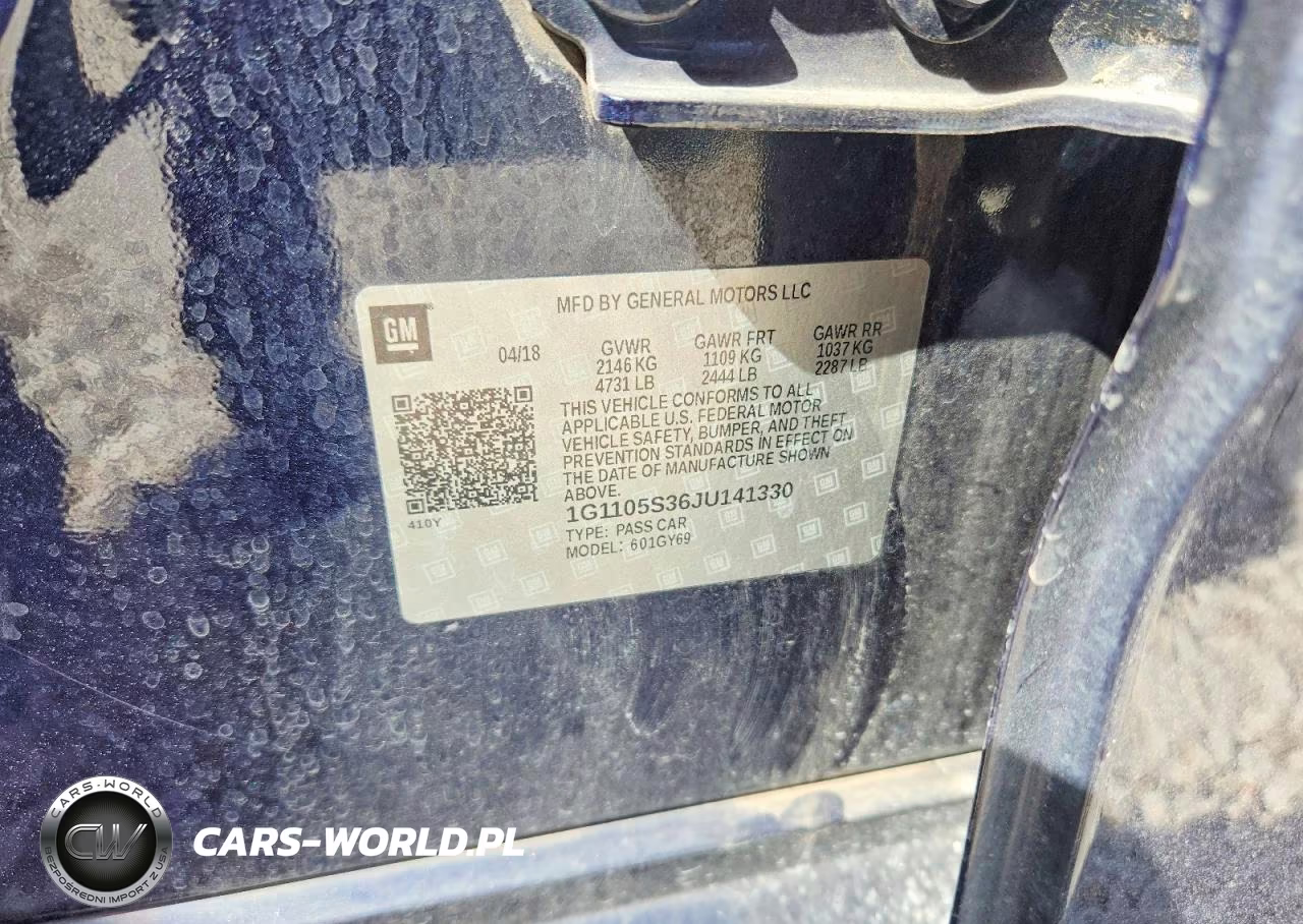 2018 Chevrolet Impala Lt VIN:1G1105S36JU141330 - 12