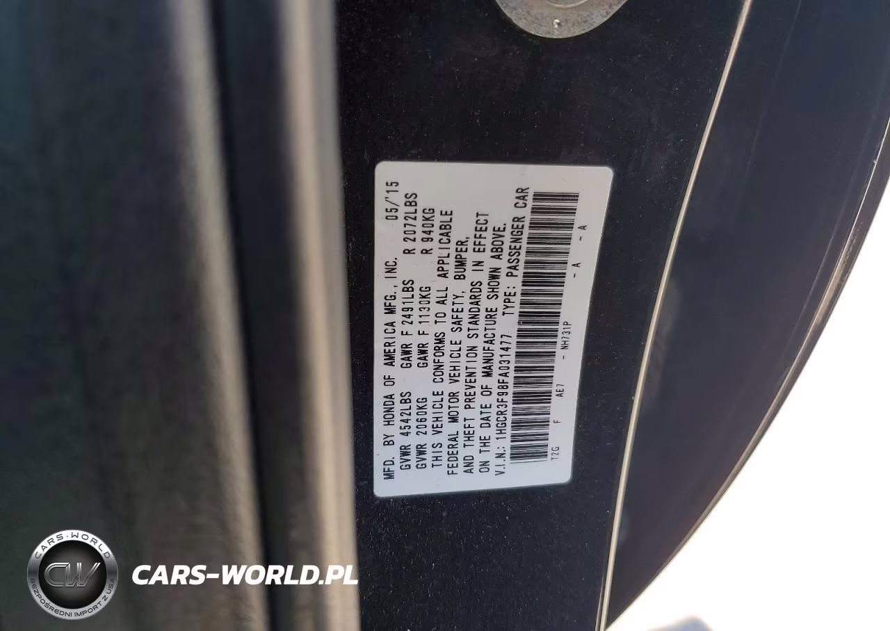 2015 Honda Accord Touring VIN:1HGCR3F98FA031477 - 13