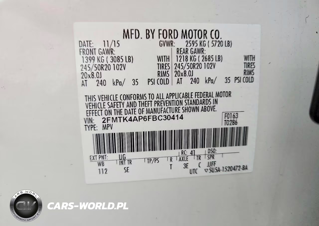 2015 Ford Edge Sport VIN:2FMTK4AP6FBC30414 - 14