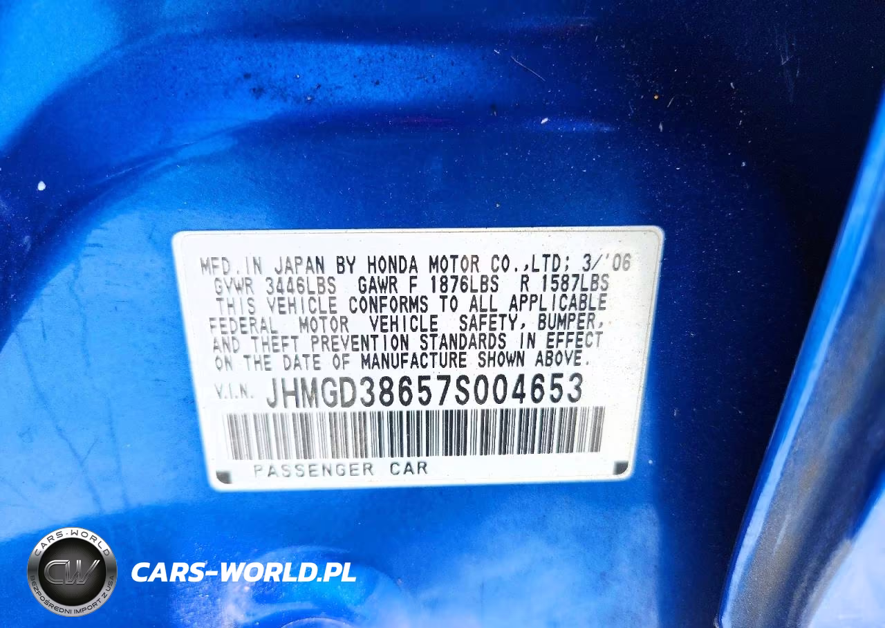 2007 Honda Fit S VIN:JHMGD38657S004653 - 12