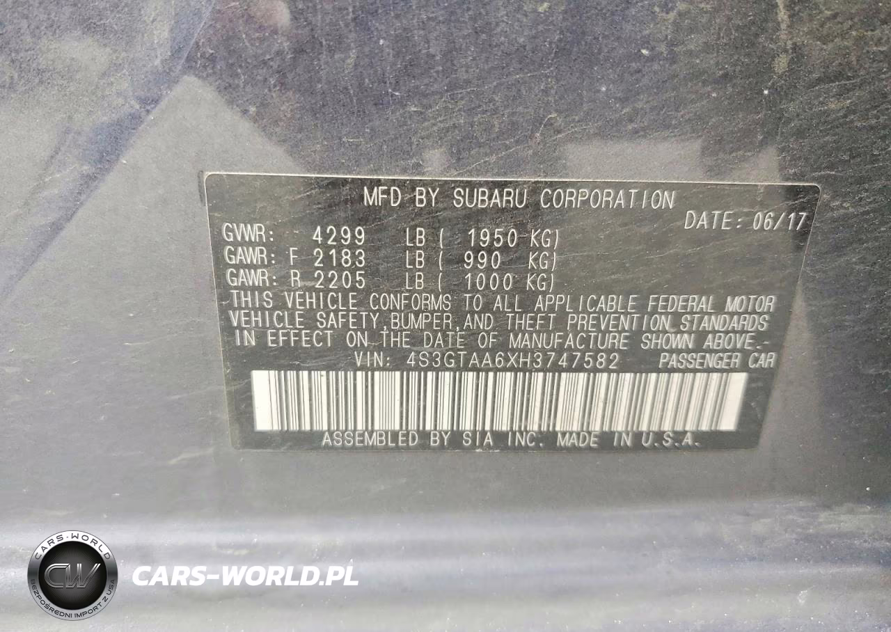 2017 Subaru Impreza VIN:4S3GTAA6XH3747582 - 13