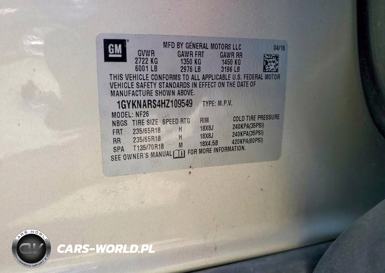 2017 Cadillac Xt5 VIN:1GYKNARS4HZ109549 - 13