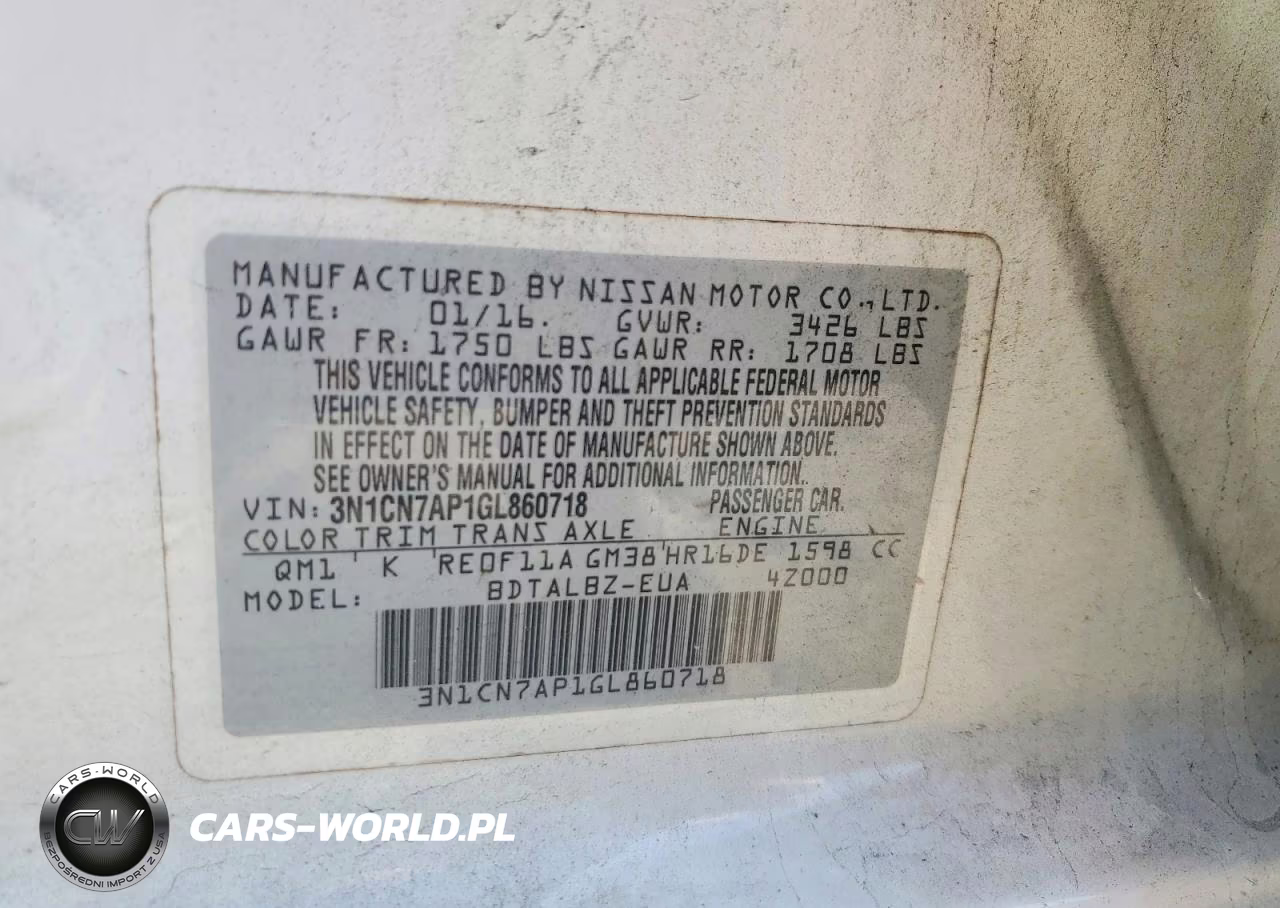 2016 Nissan Versa 1.6 Sv VIN:3N1CN7AP1GL860718 - 12
