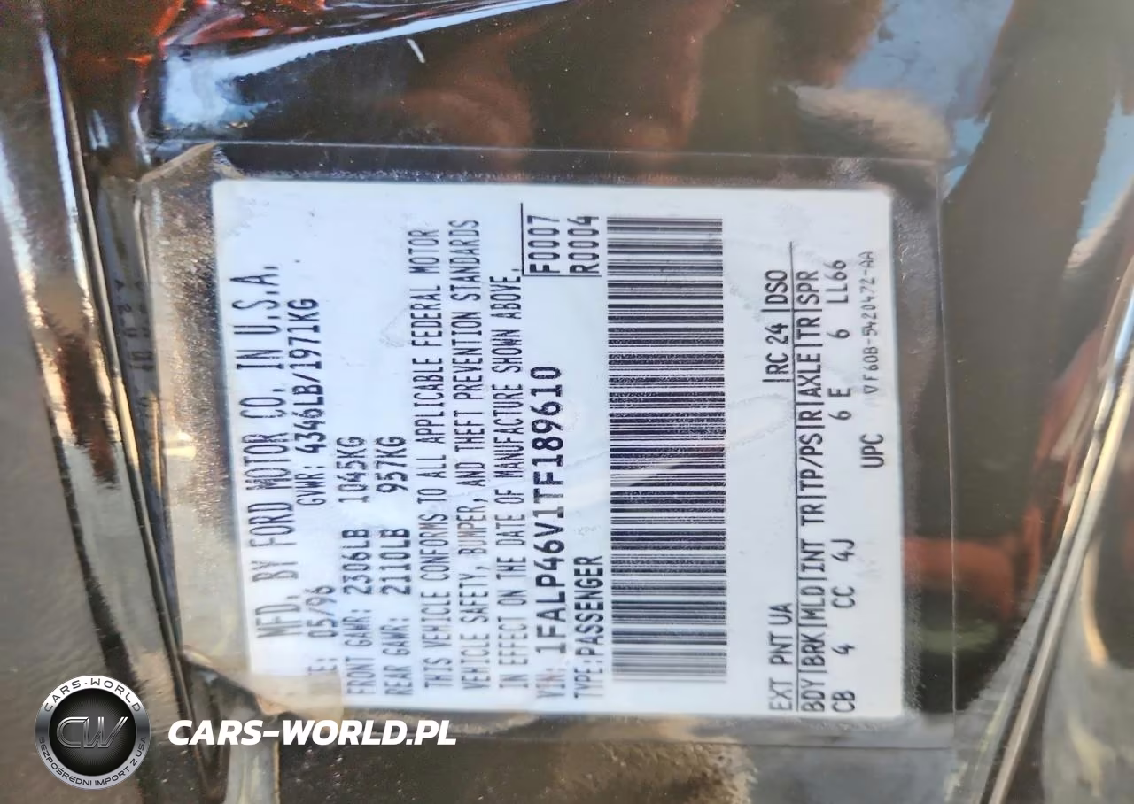 1996 Ford Mustang Cobra VIN:1FALP46V1TF189610 - 12