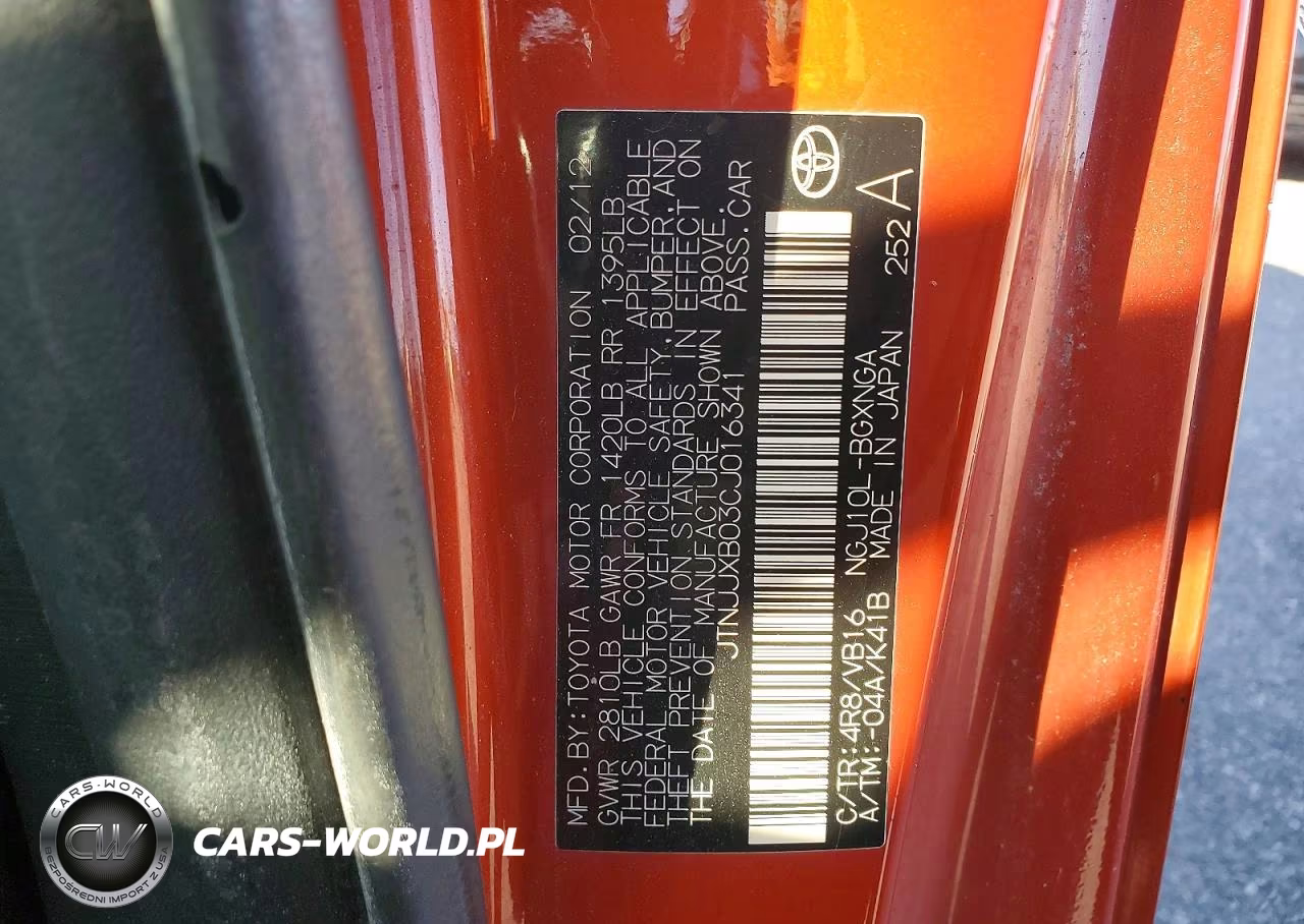 2012 Scion Iq Base VIN:JTNJJXB03CJ016341 - 12