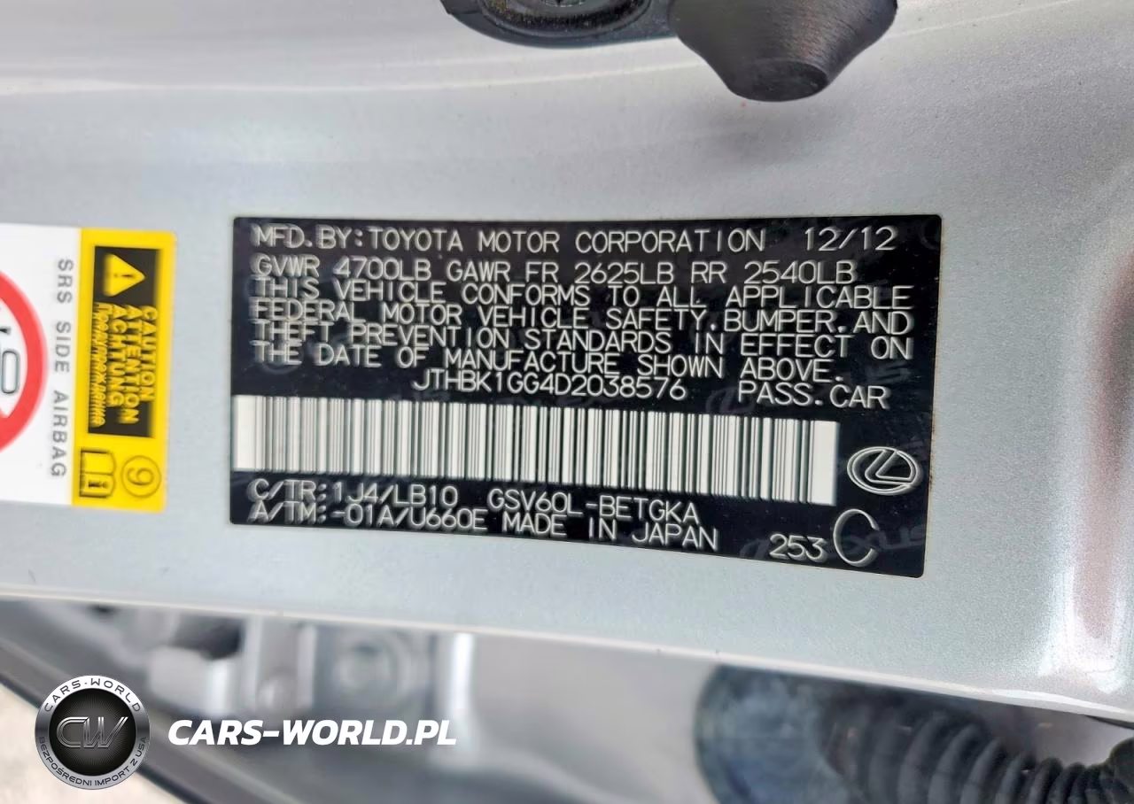2013 Lexus Es 350 VIN:JTHBK1GG4D2038576 - 12