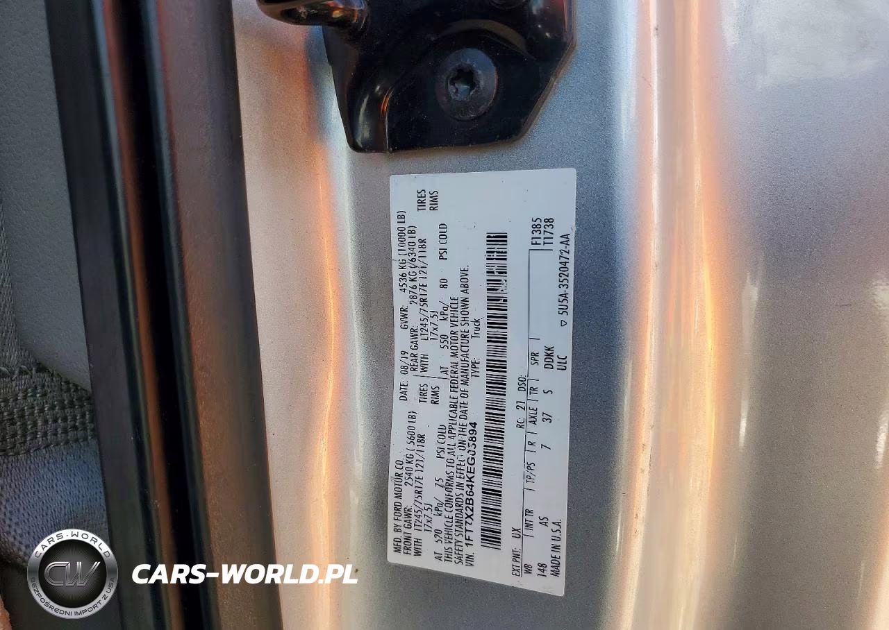 2019 Ford F250 Super Duty VIN:1FT7X2B64KEG05894 - 12