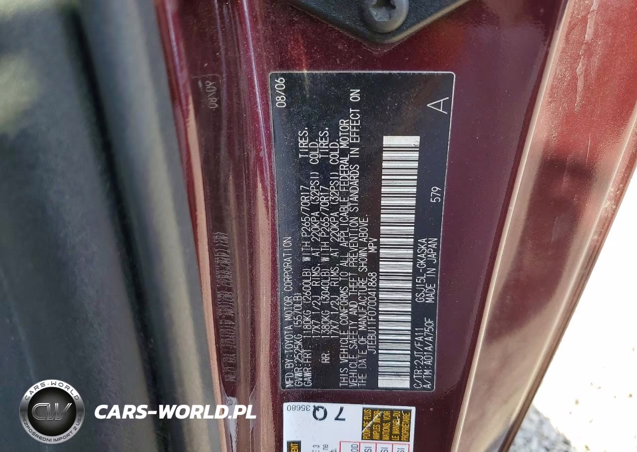 2007 Toyota Fj Cruiser Base VIN:JTEBU11F070041868 - 13